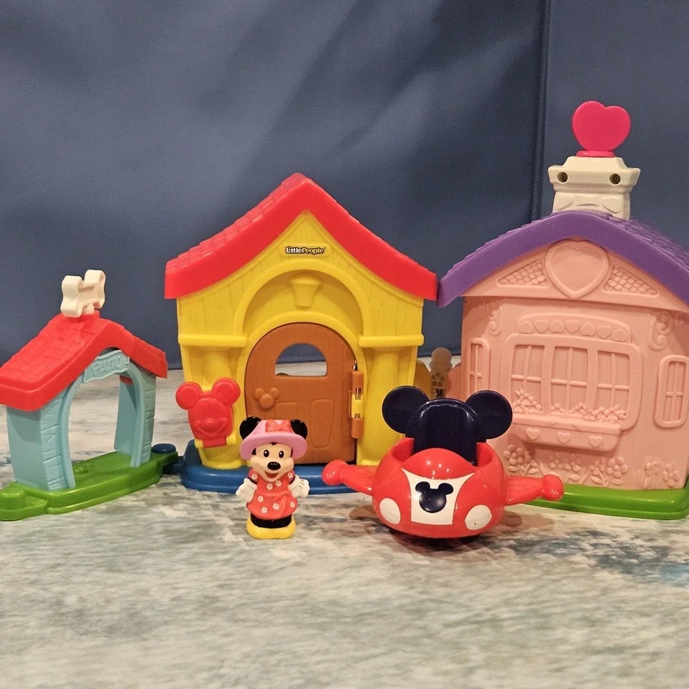 Fisher Price Little People Disney Minnie Mouse House Playset Airplane Figure Lot